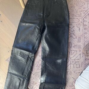 Agolde Black Straight Leg Pants